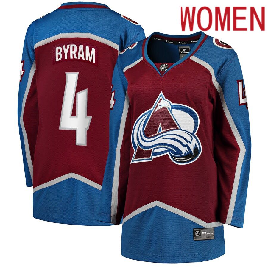 Women Colorado Avalanche 4 Bowen Byram Fanatics Branded Burgundy Home Breakaway Player NHL Jersey